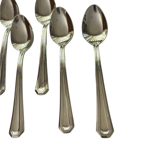 Gorham Fairview Lot of 10 Teaspoons 18/10 Stainless Glossy Flatware 6 1/4 in. - Picture 4 of 4